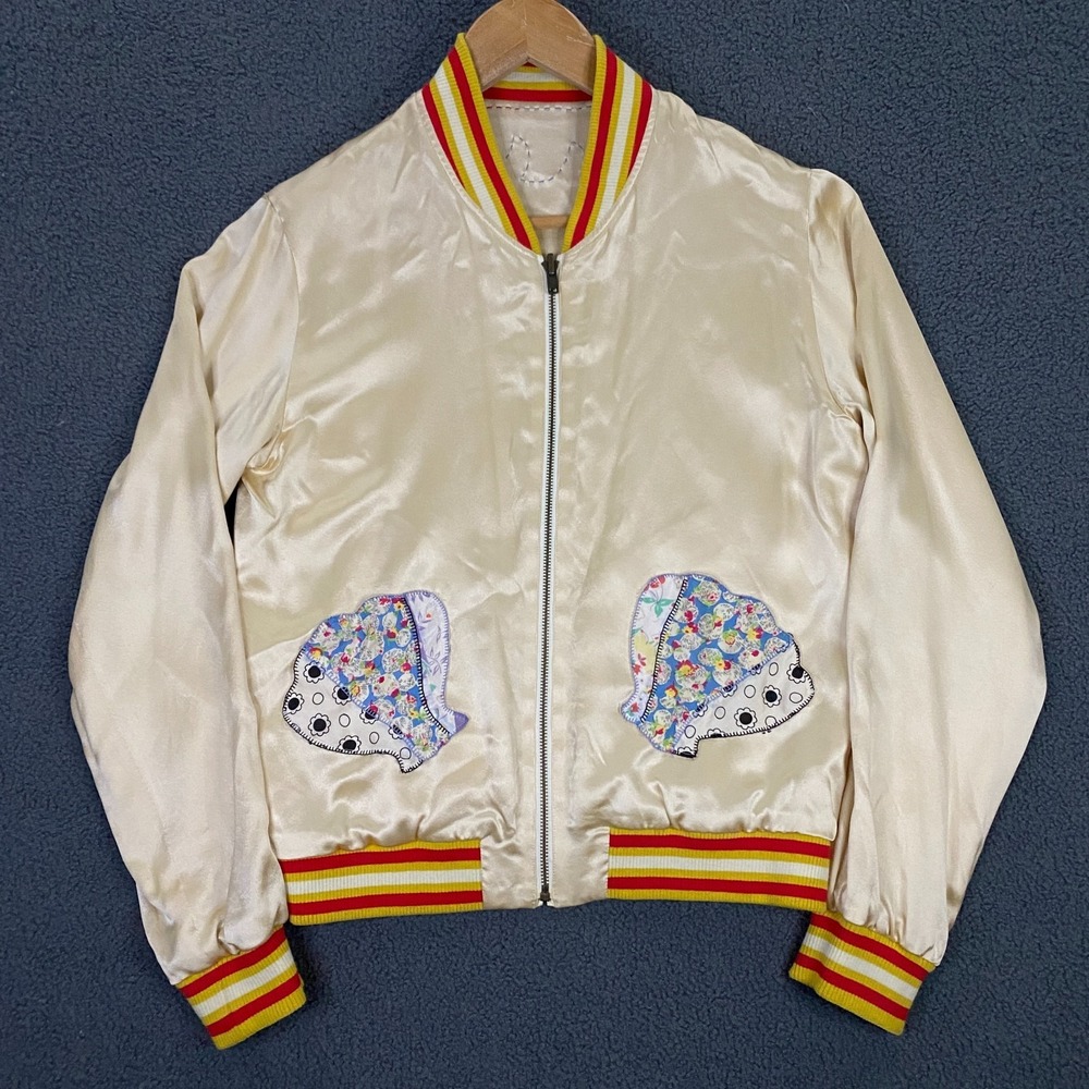 Tsumori Chisato Jacket Womens size 2 Sukajan Souvenir Silk Reversible Bomber